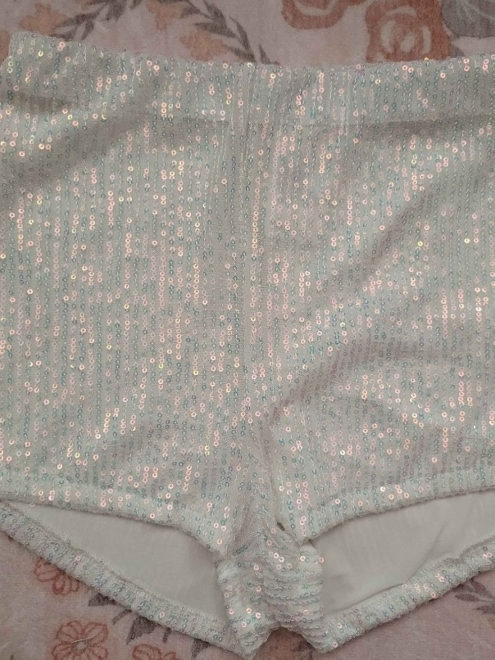 NWT! Sequin High-Waist Womenβs Shorts - Opal